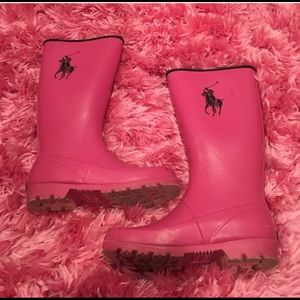 Cute Pink Polo Rain Boots